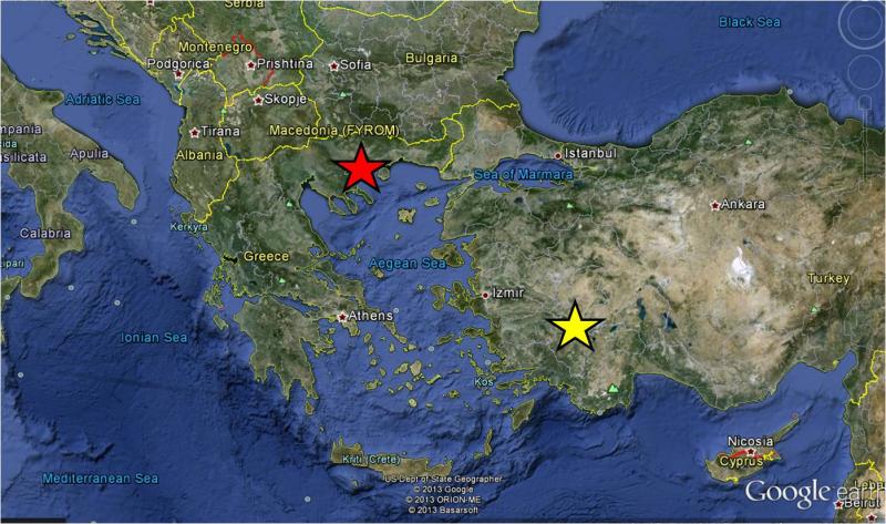 Philippi and Colossae Google Earth