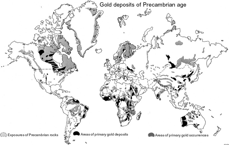 Pre-Cambrian Gold Deposits of the World